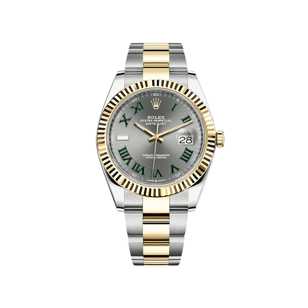 Rolex Datejust 41 126333 Yellow Gold Stainless Steel Slate/Green Roman Dial