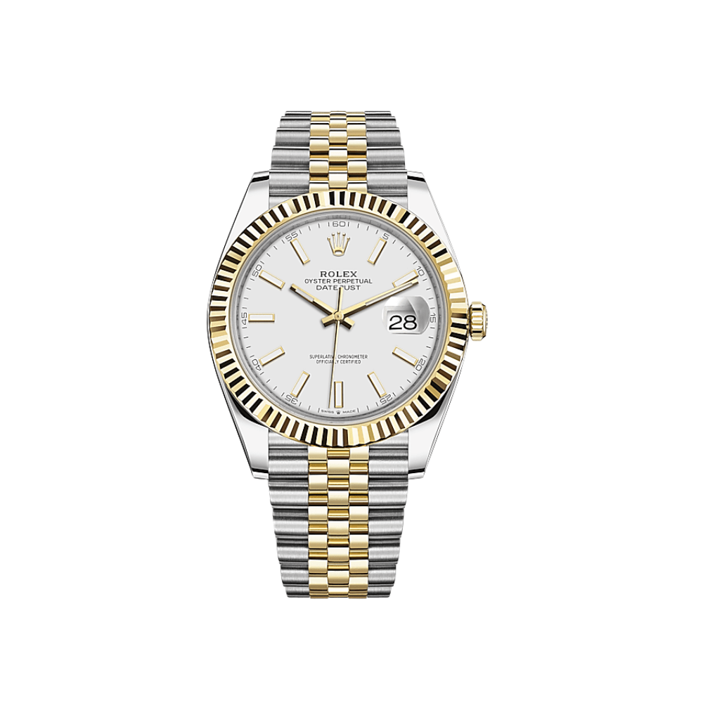 Rolex Datejust 41 126333 Yellow Gold Stainless Steel White Dial Jubilee