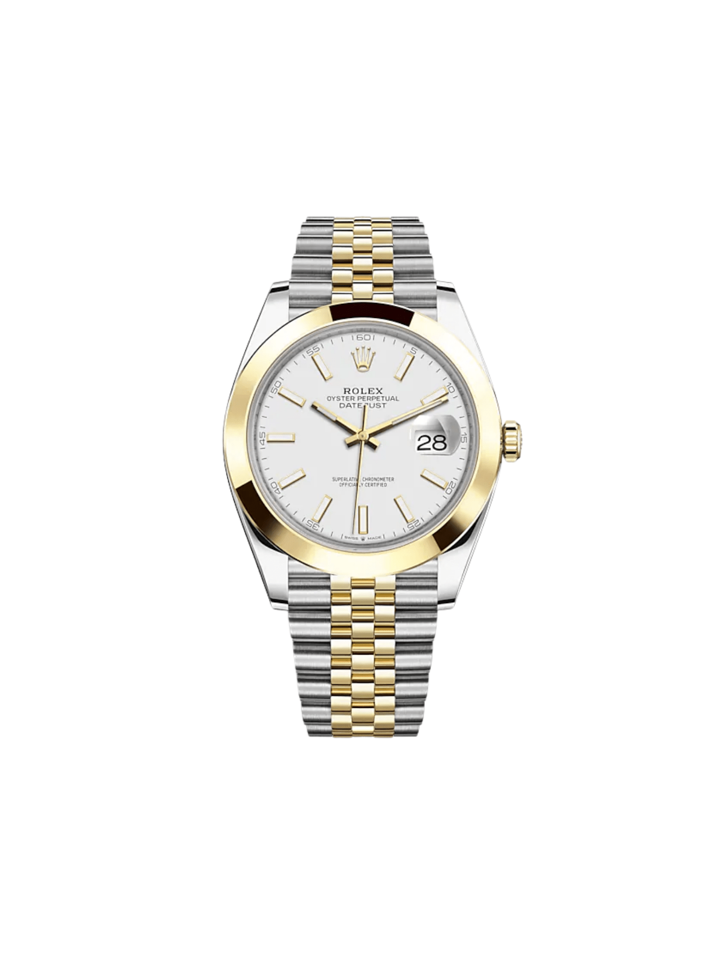 Rolex Datejust 41 126303 Stainless Steel Yellow Gold White Dial Jubilee