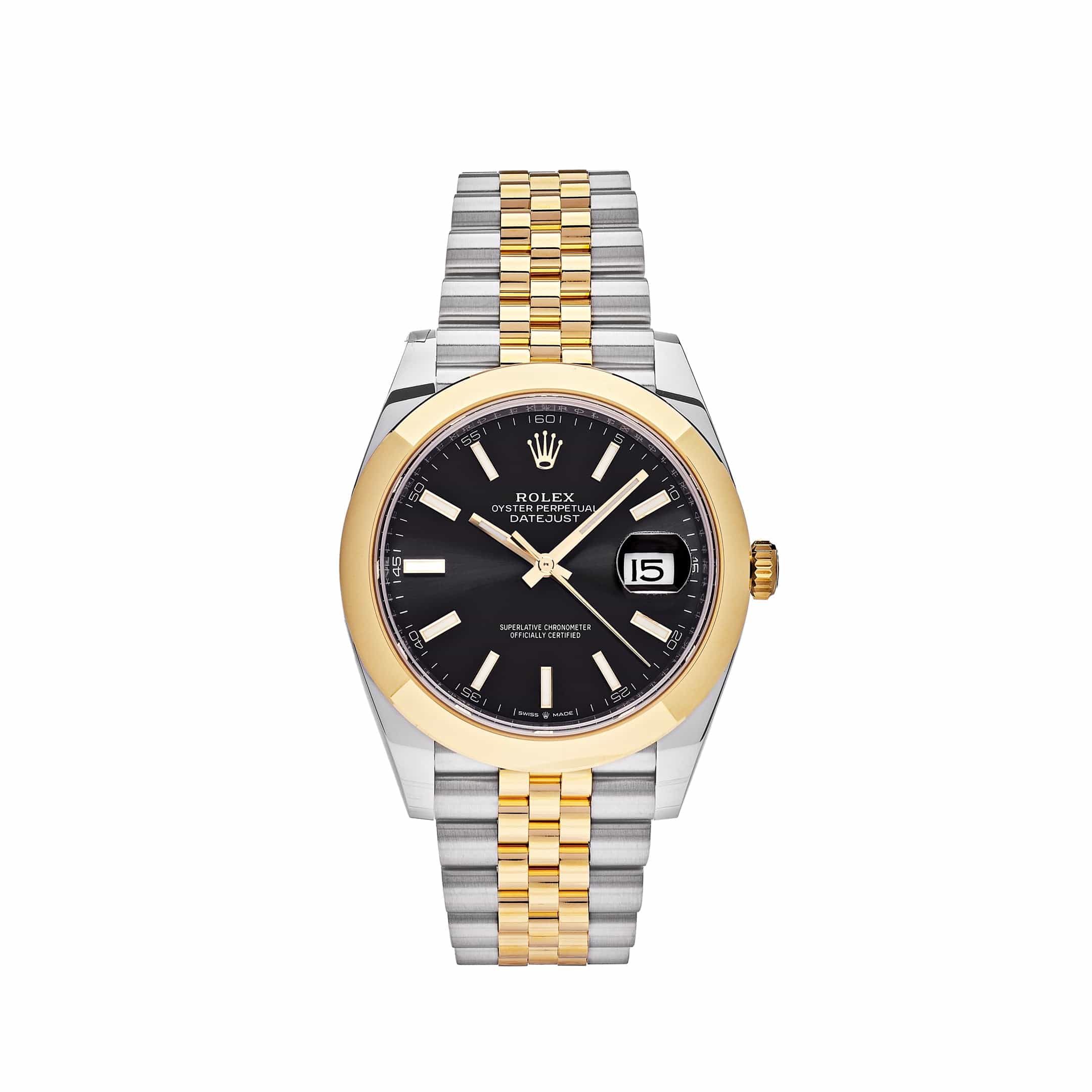 Rolex Datejust 41 126303 Stainless Steel Yellow Gold Black Dial Jubilee