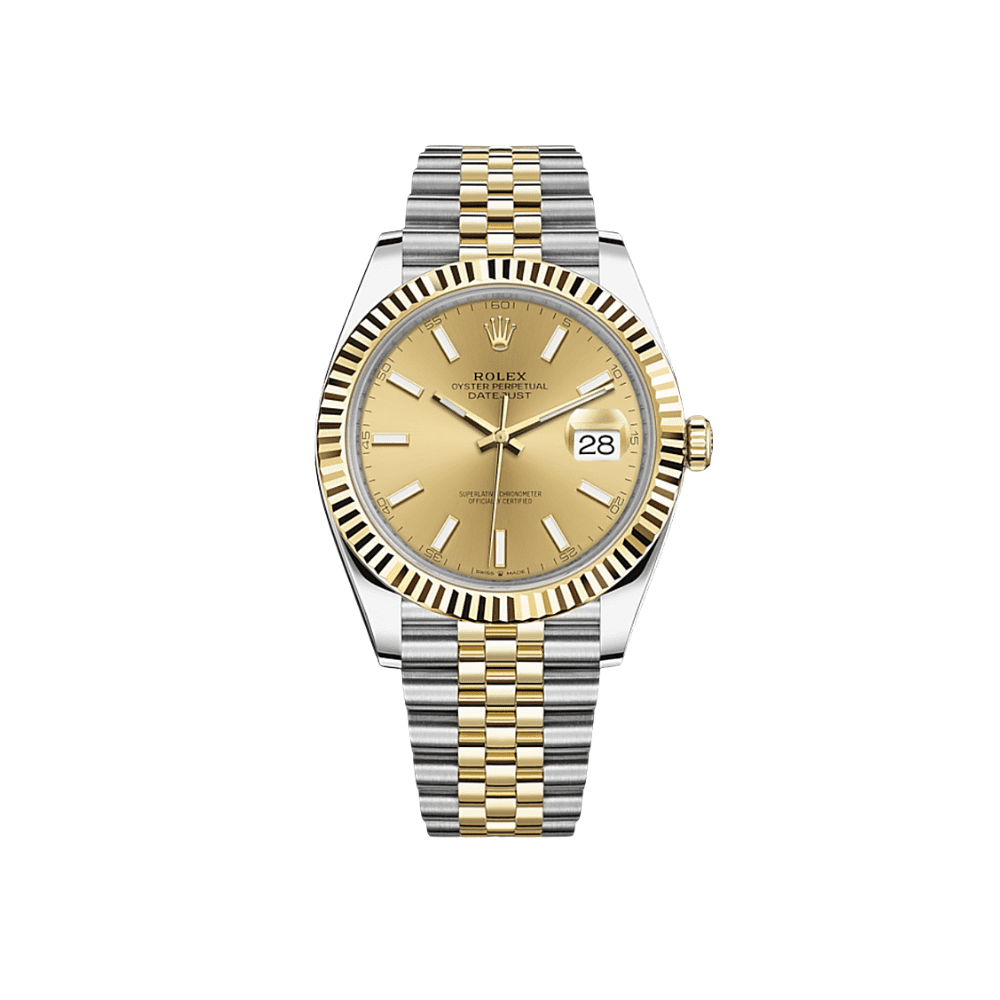 Rolex Datejust 41 126333 Yellow Gold Stainless Steel Champagne Dial Jubilee