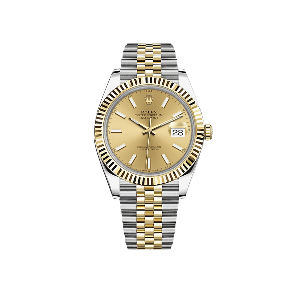 Rolex Datejust 41 126333 Yellow Gold Stainless Steel Champagne Dial Jubilee