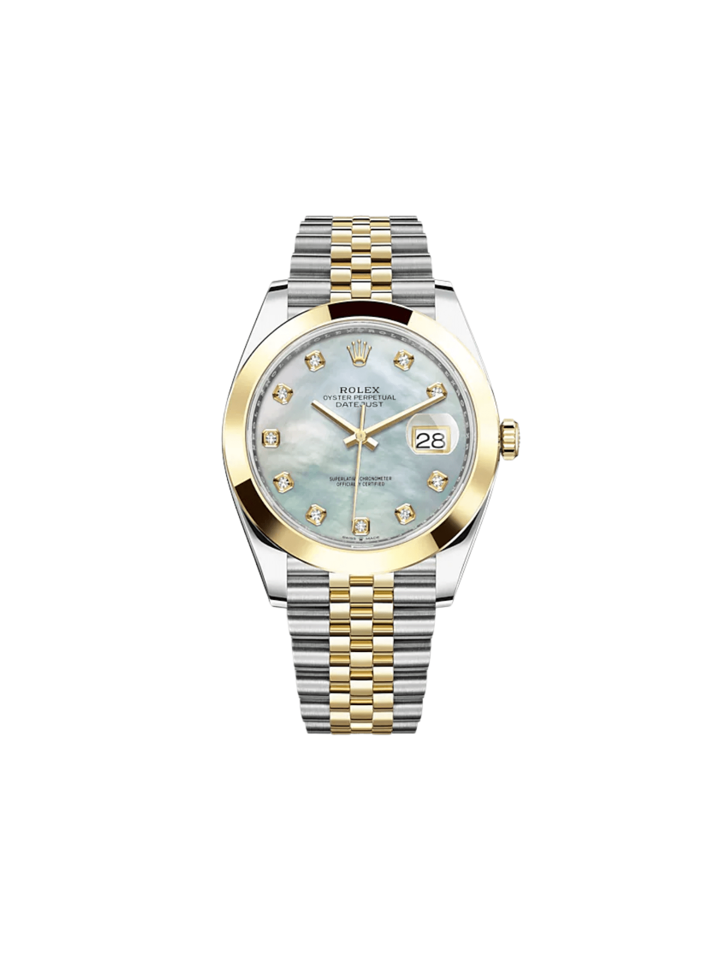 Rolex Datejust 41 126303 Stainless Steel Yellow Gold Mother Of Pearl Diamond Dial Jubilee