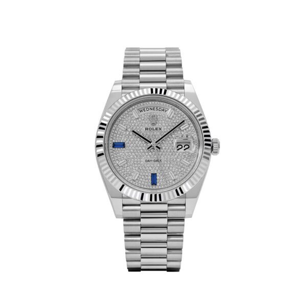 Rolex Day-Date 40 228236 Platinum Pavé Diamond Dial