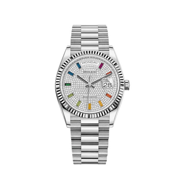 Rolex Day-Date 36 128239 White Gold Diamond-Paved Dial