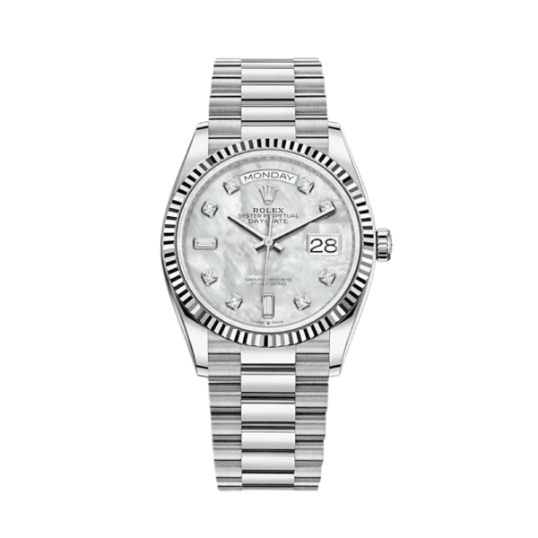 Rolex Day-Date 36 128239 White Gold MOP Diamond Dial