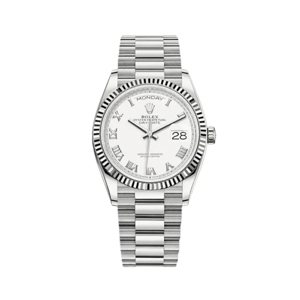 Rolex Day-Date 36 128239 White Gold White Dial