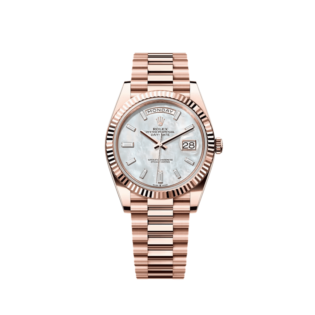 Rolex Day-Date 40 228235 Rose Gold Mother Of Pearl Diamond Dial