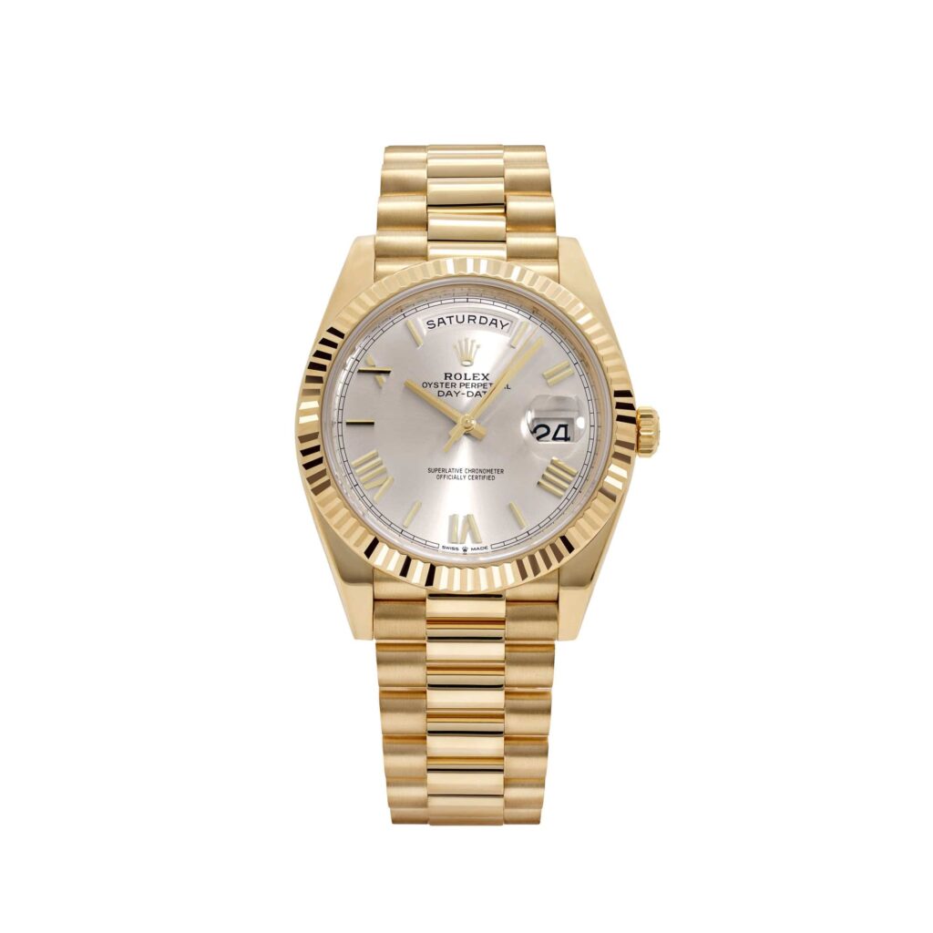 Rolex Day-Date 40 228238 Yellow Gold Silver Roman Numerals Dial