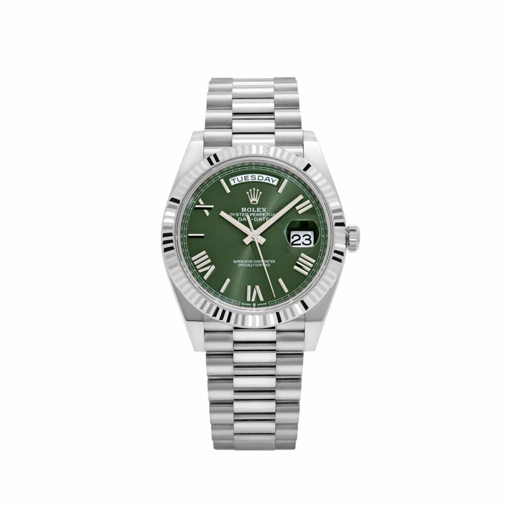 Rolex Day-Date 40 228239 White Gold Olive Dial