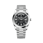 Rolex Day-Date 40 228206 Platinum Black Diamond Dial