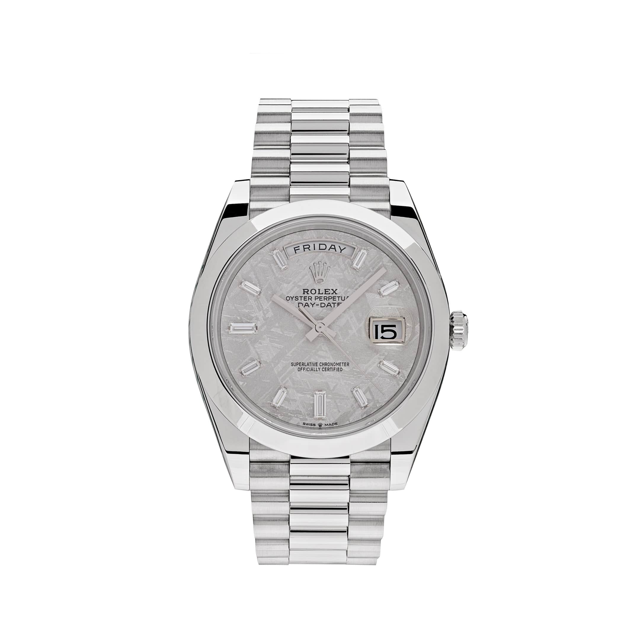 Rolex Day-Date 40 228206 Platinum Meteorite Diamond Dial
