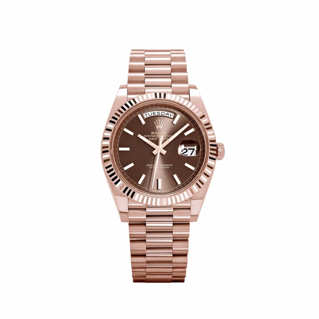 Rolex Day-Date 40 Reference 228235 Rose Gold Chocolate Dial