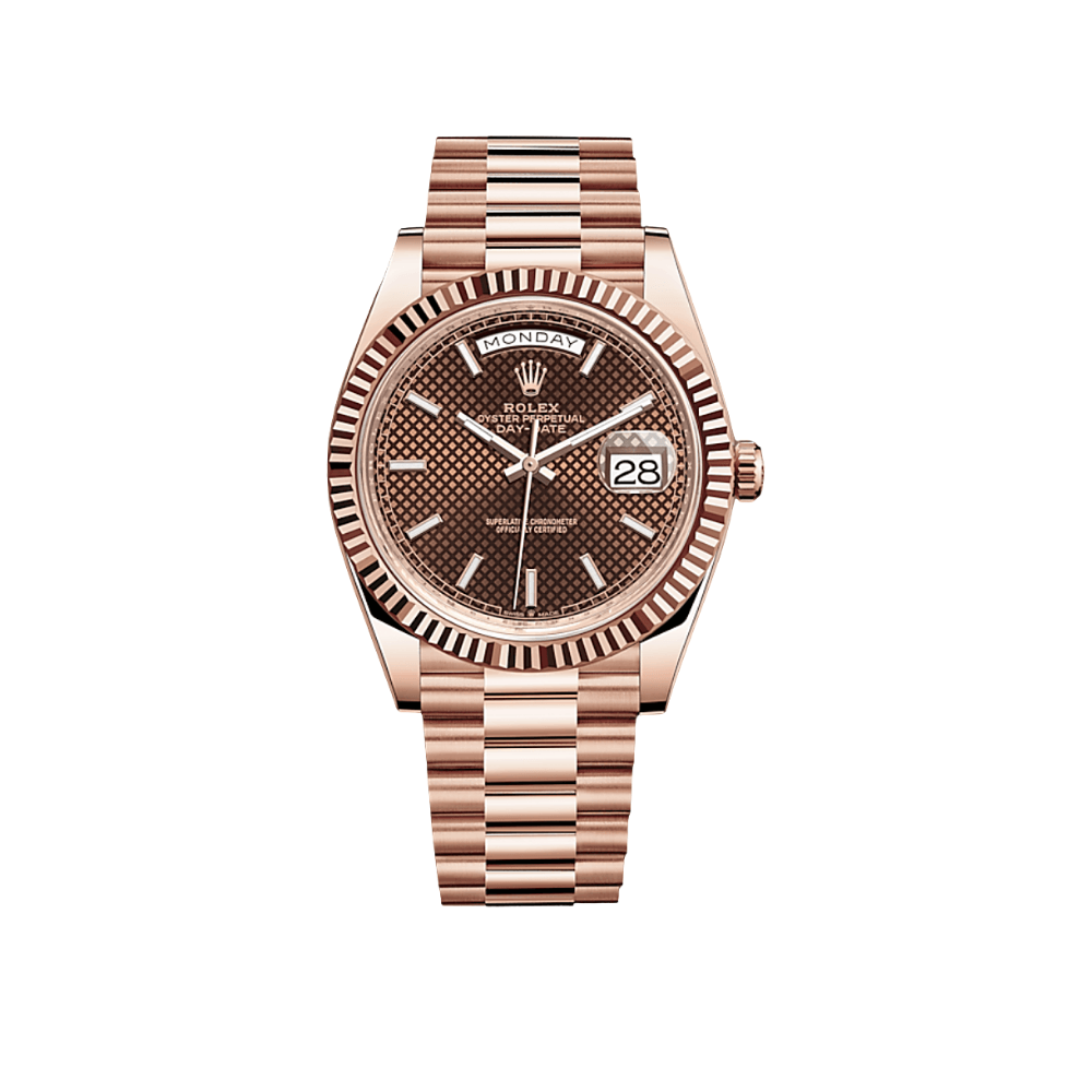 Rolex Day-Date 40 228235 Rose Gold Chocolate Dial