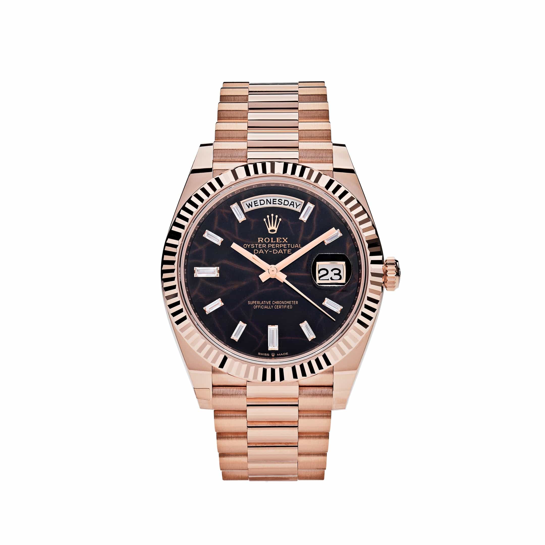 Rolex Day-Date 40 228235 Rose Gold Eisenkiesel Diamond Dial