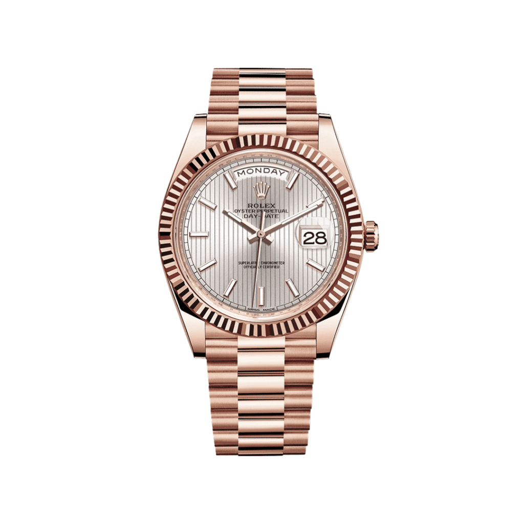 Rolex Day-Date 40 228235 Rose Gold Sundust Motif Dial