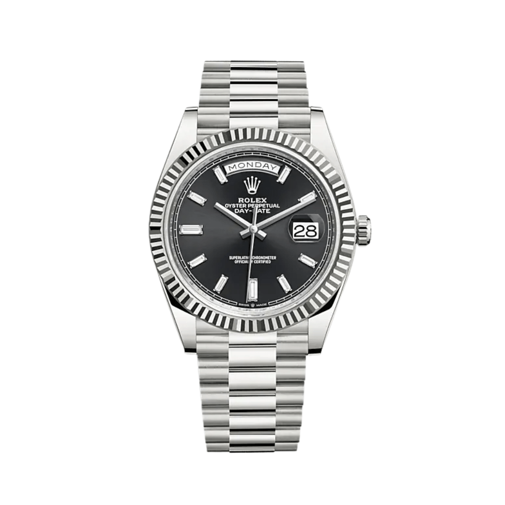 Rolex Day-Date 40 228239 White Gold Black Diamond Dial
