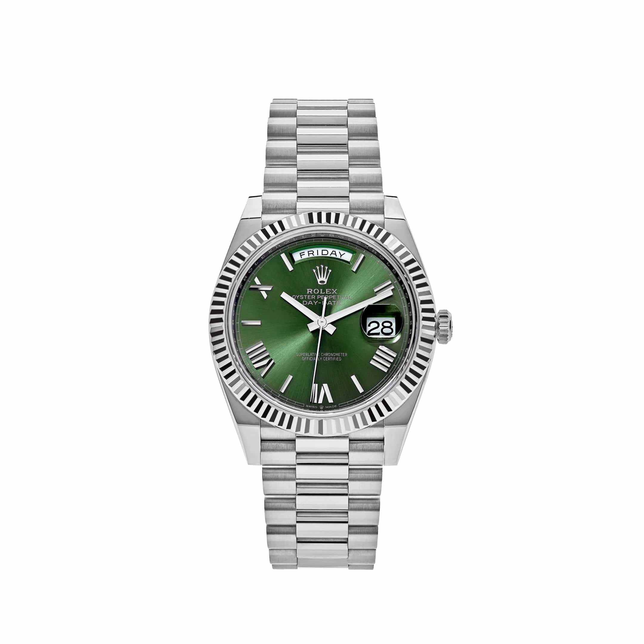 Rolex Day-Date 40 228239 White Gold Olive Dial