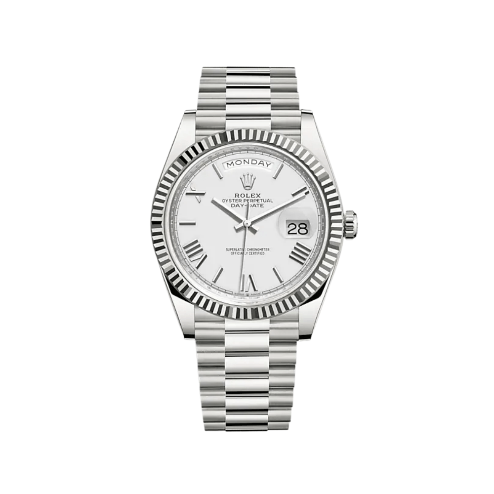Rolex Day-Date 40 228239 White Gold White Dial