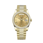 Rolex Day-Date 40 228348RBR Yellow Gold Diamond Bezel Champagne Roman Dial