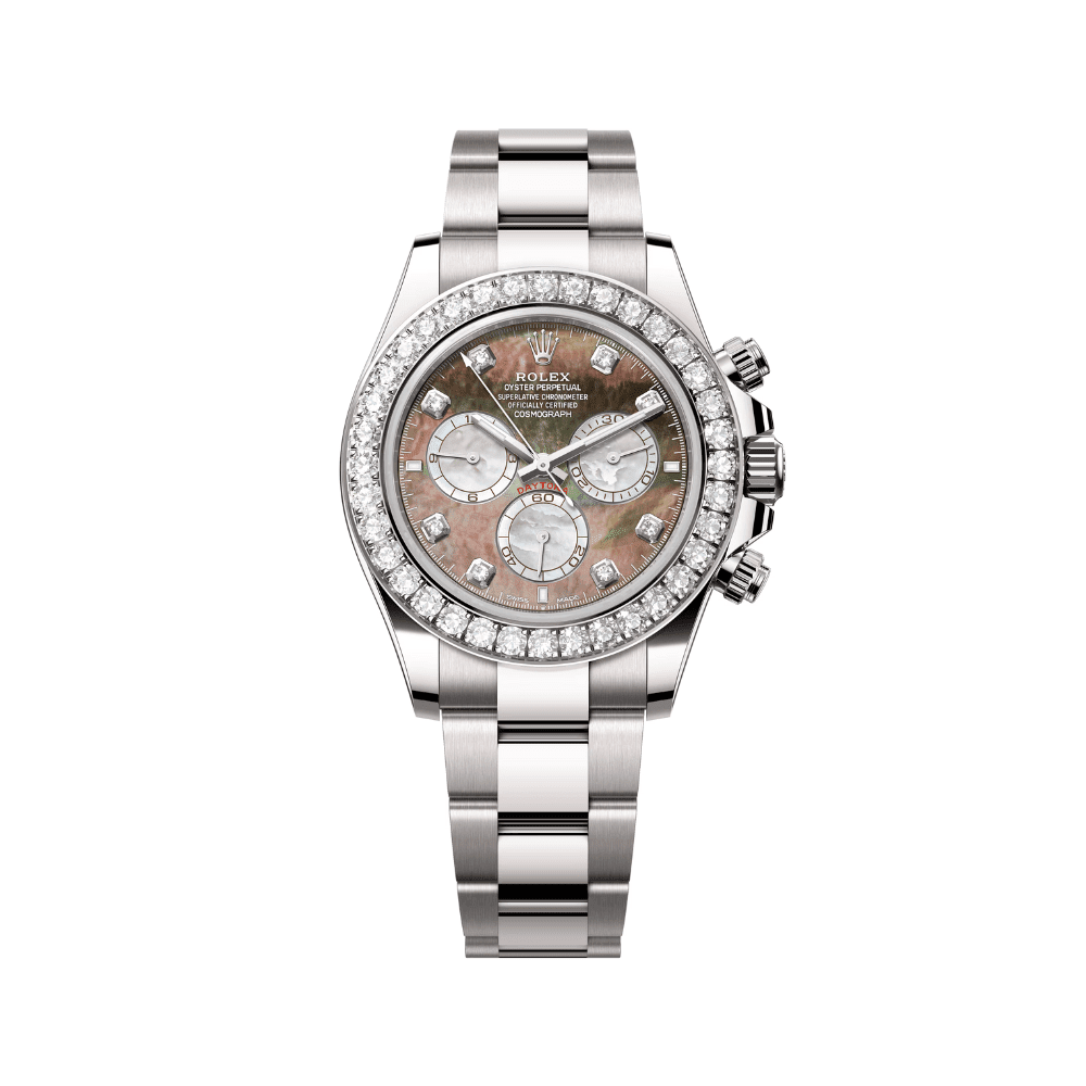 Rolex Daytona 126579RBR White Gold Mother Of Pearl Diamond Dial Diamond Bezel