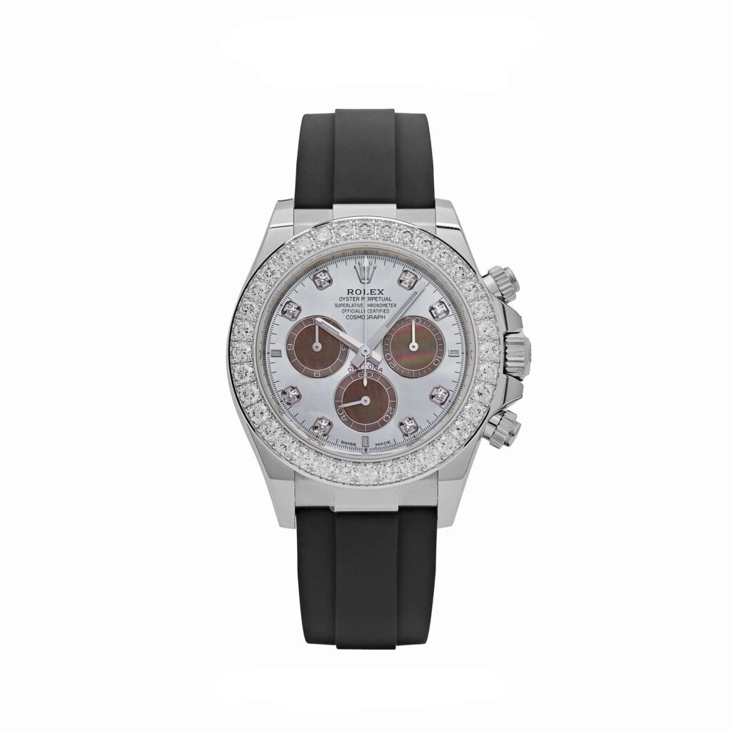 Rolex Daytona 126589RBR White Gold Diamond Mother Of Pearl Dial Diamond Bezel