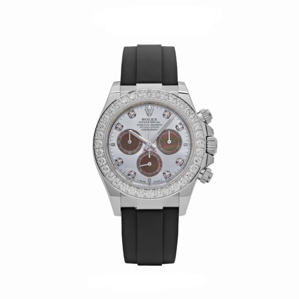 Rolex Daytona 126589RBR White Gold Diamond Mother Of Pearl Dial Diamond Bezel