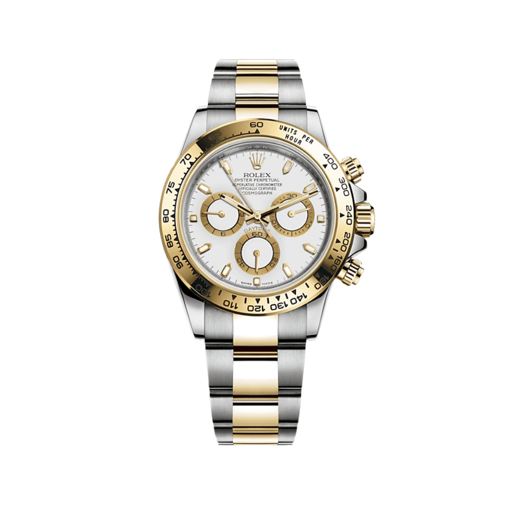 Rolex Daytona 116523 Stainless Steel Yellow Gold White Dial