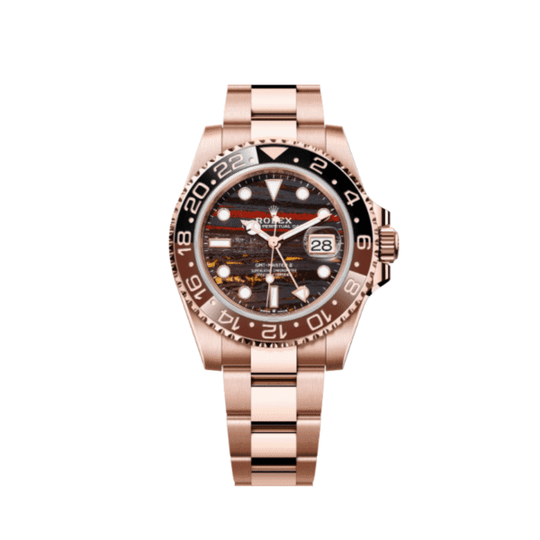 Rolex GMT-Master II 126715CHNR Rose Gold Tiger Iron Dial Oyster