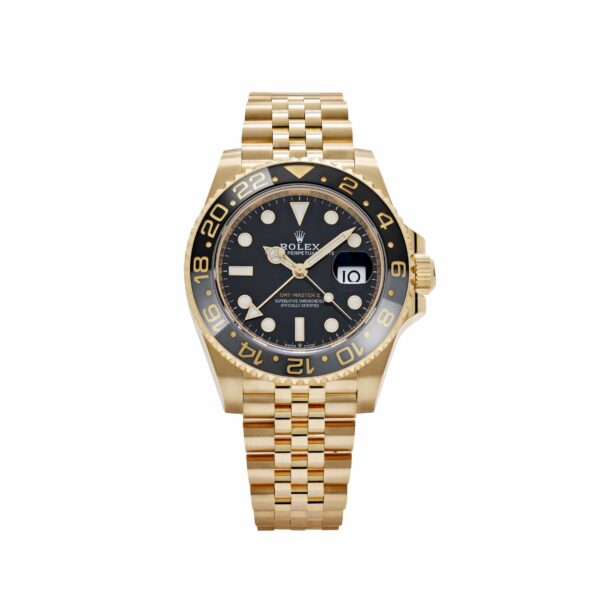 Rolex GMT-Master II 126718GRNR Yellow Gold Black Dial Jubilee