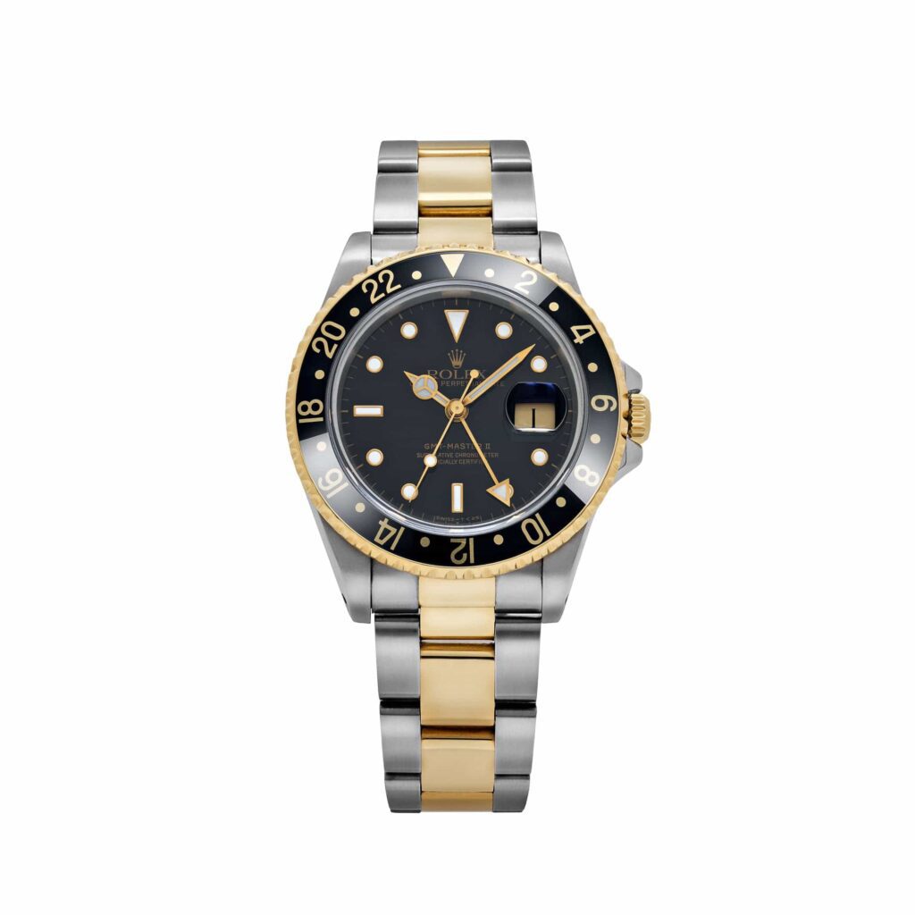 Rolex GMT-Master II 16713 Stainless Steel Yellow Gold Black Dial