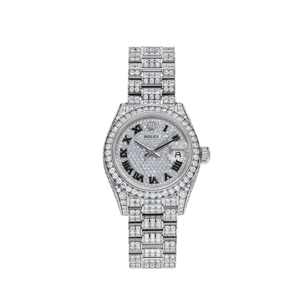 Rolex Datejust 28 279459RBR ‘Ladies’ White Gold Pave Set Diamonds