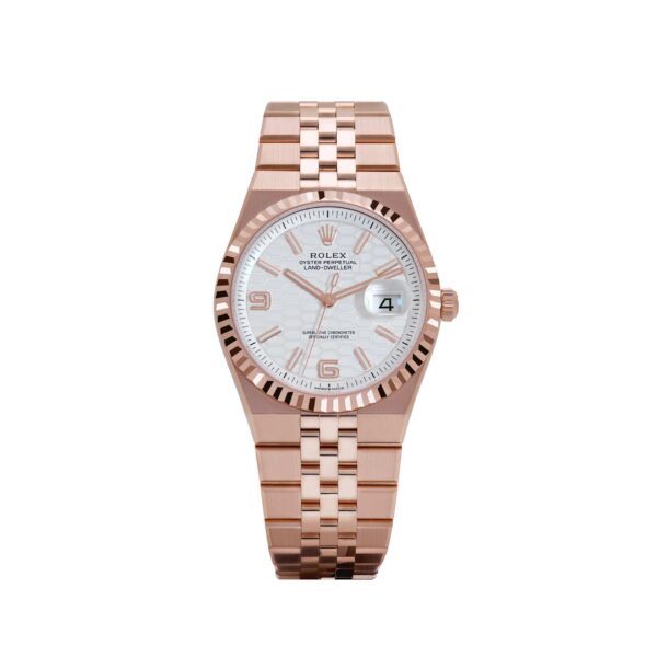 Rolex Land-Dweller 127235 Rose Gold Intense White Dial