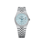 Rolex Land-Dweller 127286TBR Platinum Ice Blue Dial Diamond Bezel
