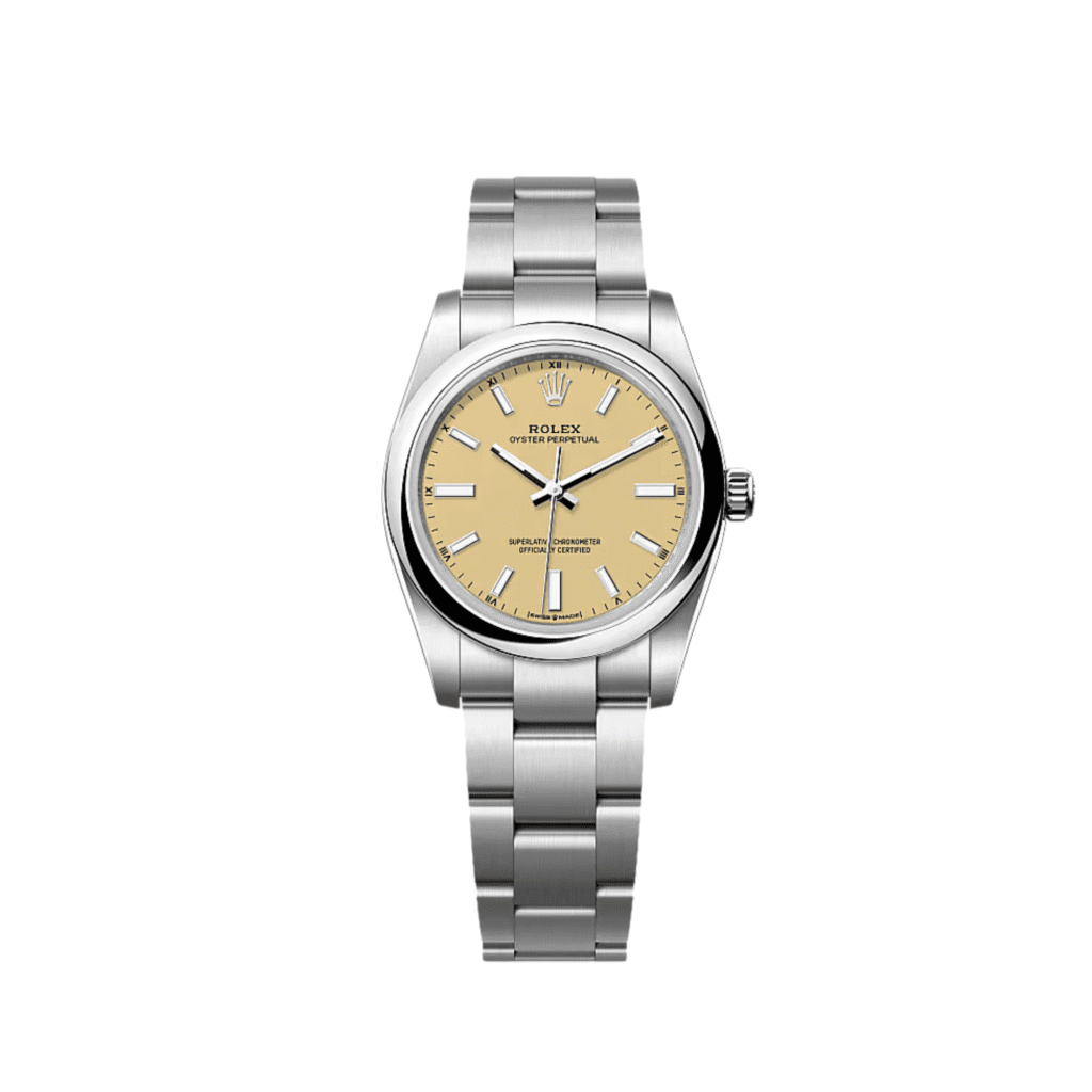 Rolex Oyster Perpetual 34 124200 Stainless Steel Beige Dial