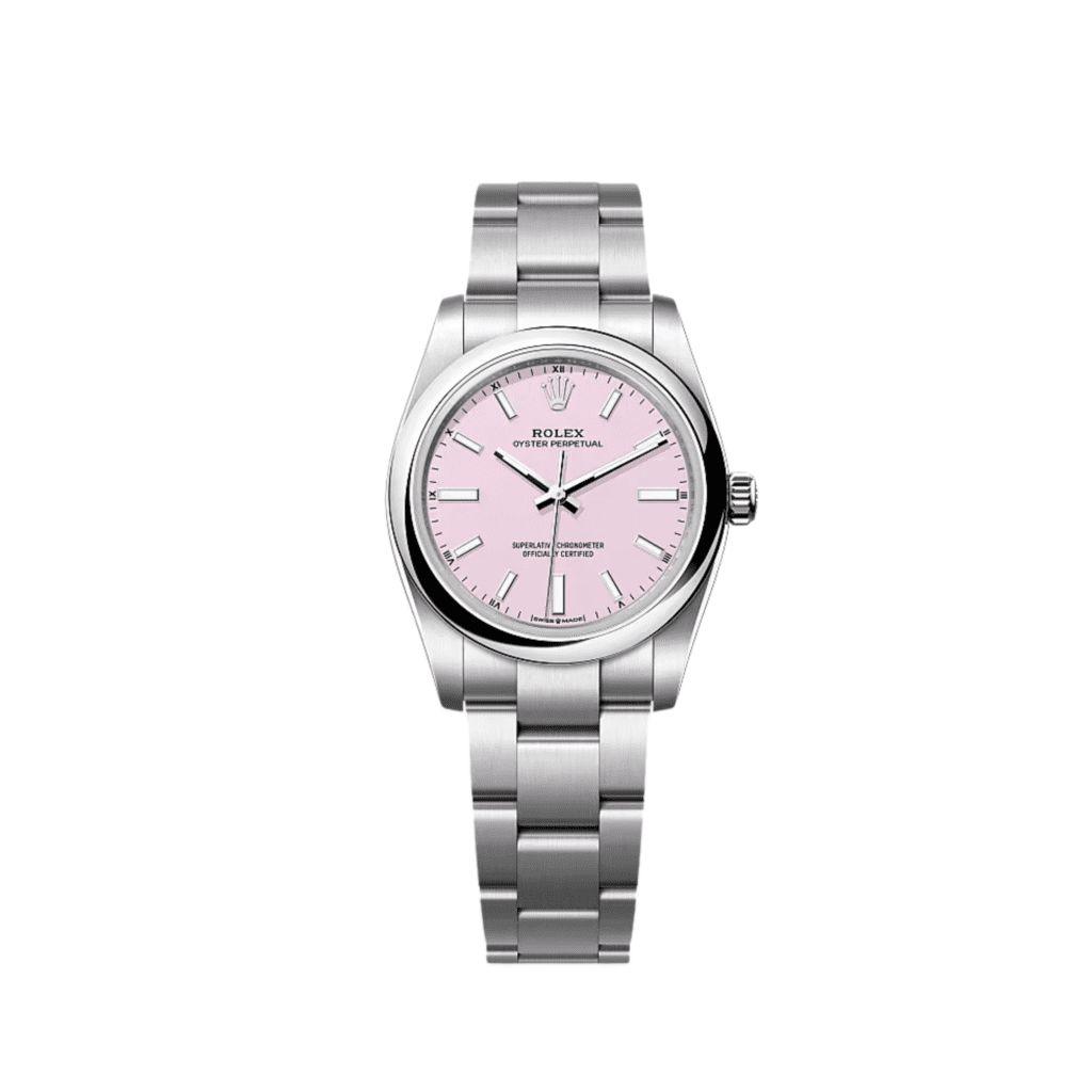 Rolex Oyster Perpetual 34 124200 Stainless Steel Pink Dial