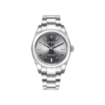 Rolex Oyster Perpetual 39 114300 Stainless Steel Rhodium Slate Grey Stick Dial