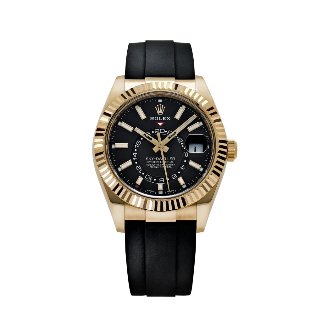 Rolex Sky-Dweller 326238 Yellow Gold Bright Black Dial