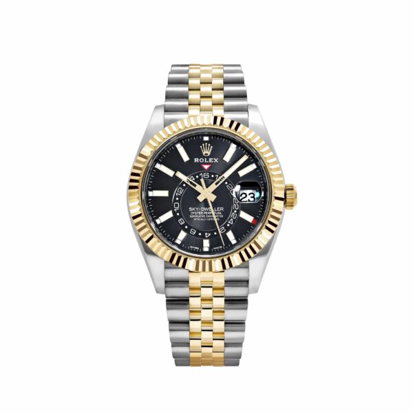 Rolex Sky-Dweller 326933 Stainless Steel Yellow Gold Black Dial Jubilee