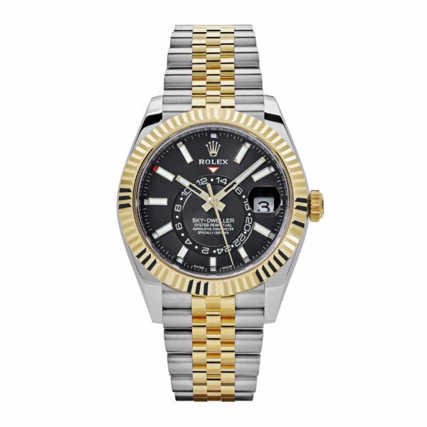 Rolex Sky-Dweller 336933 Stainless Steel Yellow Gold Jubilee Black Dial