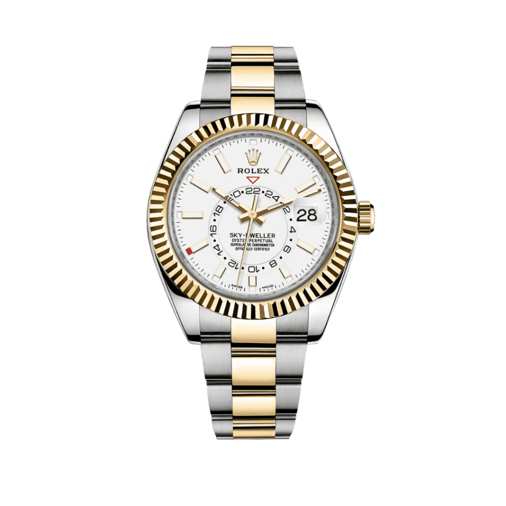 Rolex Sky-Dweller 326933 Stainless Steel Yellow Gold White Dial