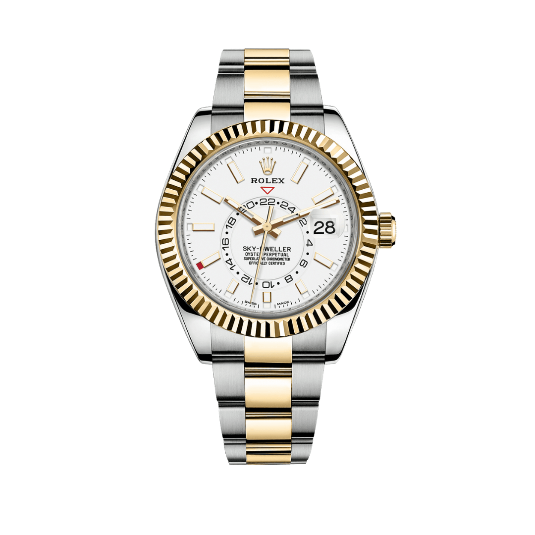Rolex Sky-Dweller 326933 Stainless Steel Yellow Gold White Dial