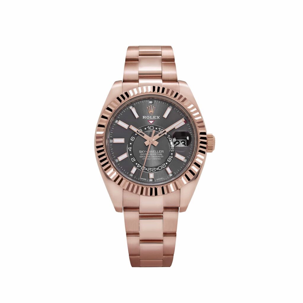 Rolex Sky-Dweller 326935 Rose Gold Rhodium Slate Grey Dial
