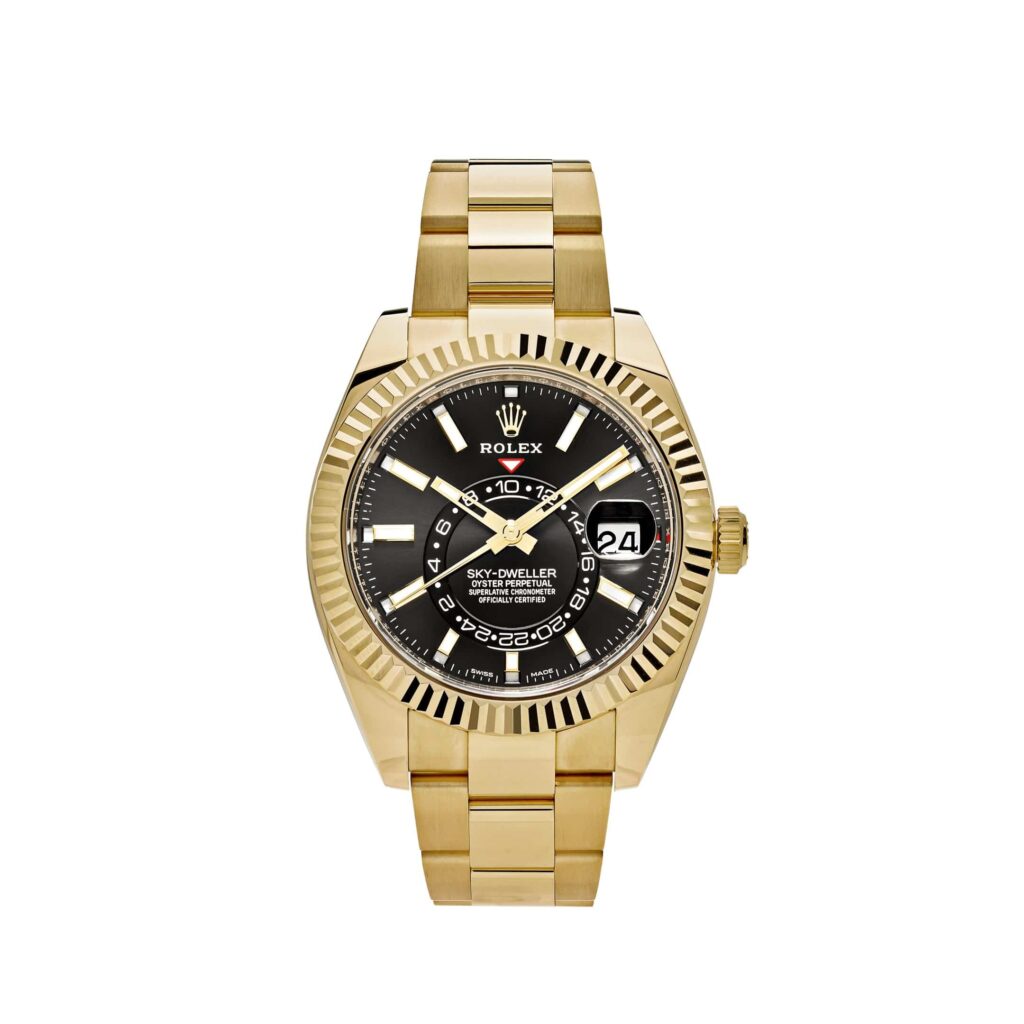 Rolex Sky-Dweller 326938 Yellow Gold Black Dial