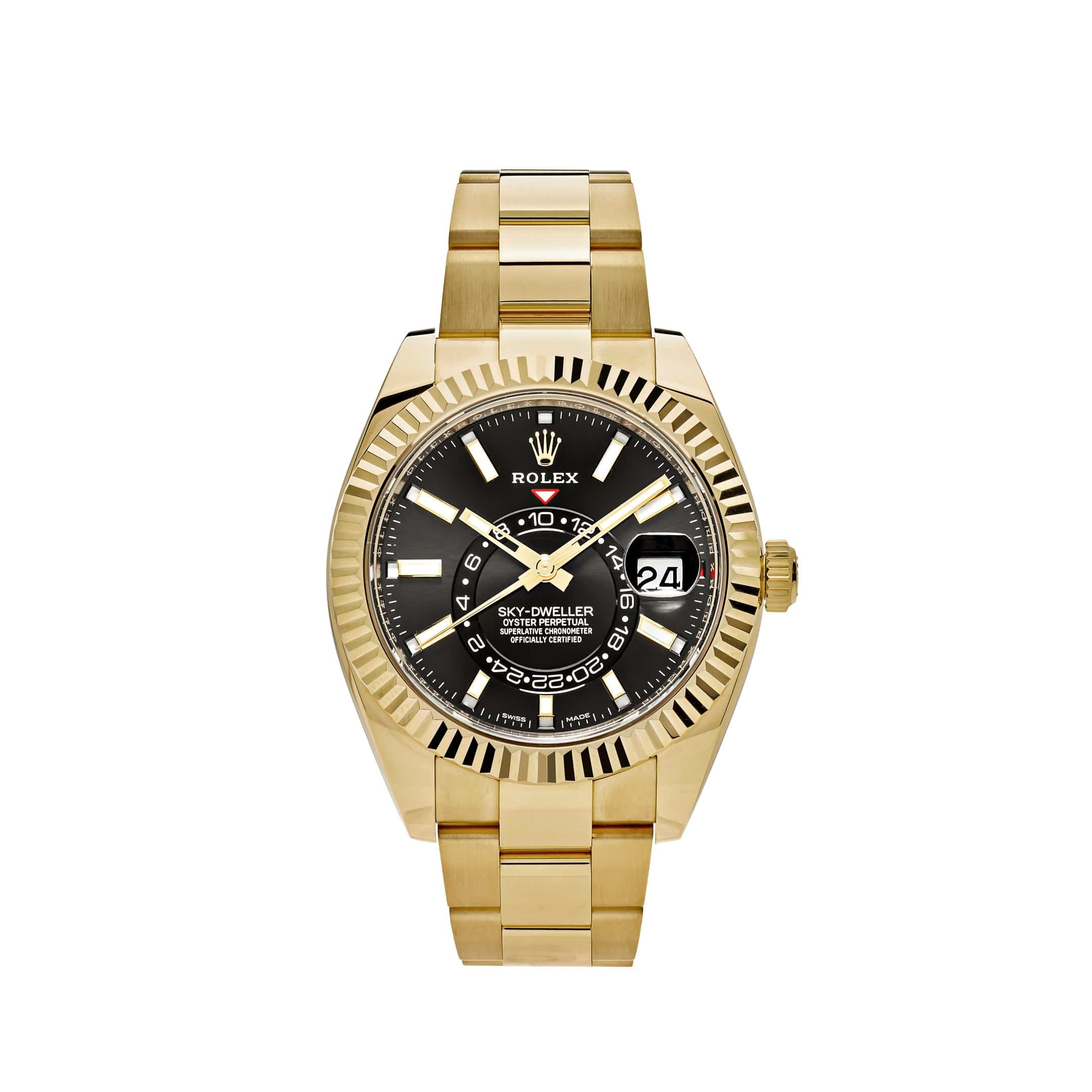 Rolex Sky-Dweller 326938 Yellow Gold Black Dial