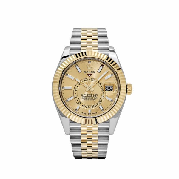 Rolex Sky-Dweller 336933 Stainless Steel Yellow Gold Jubilee Champagne Dial