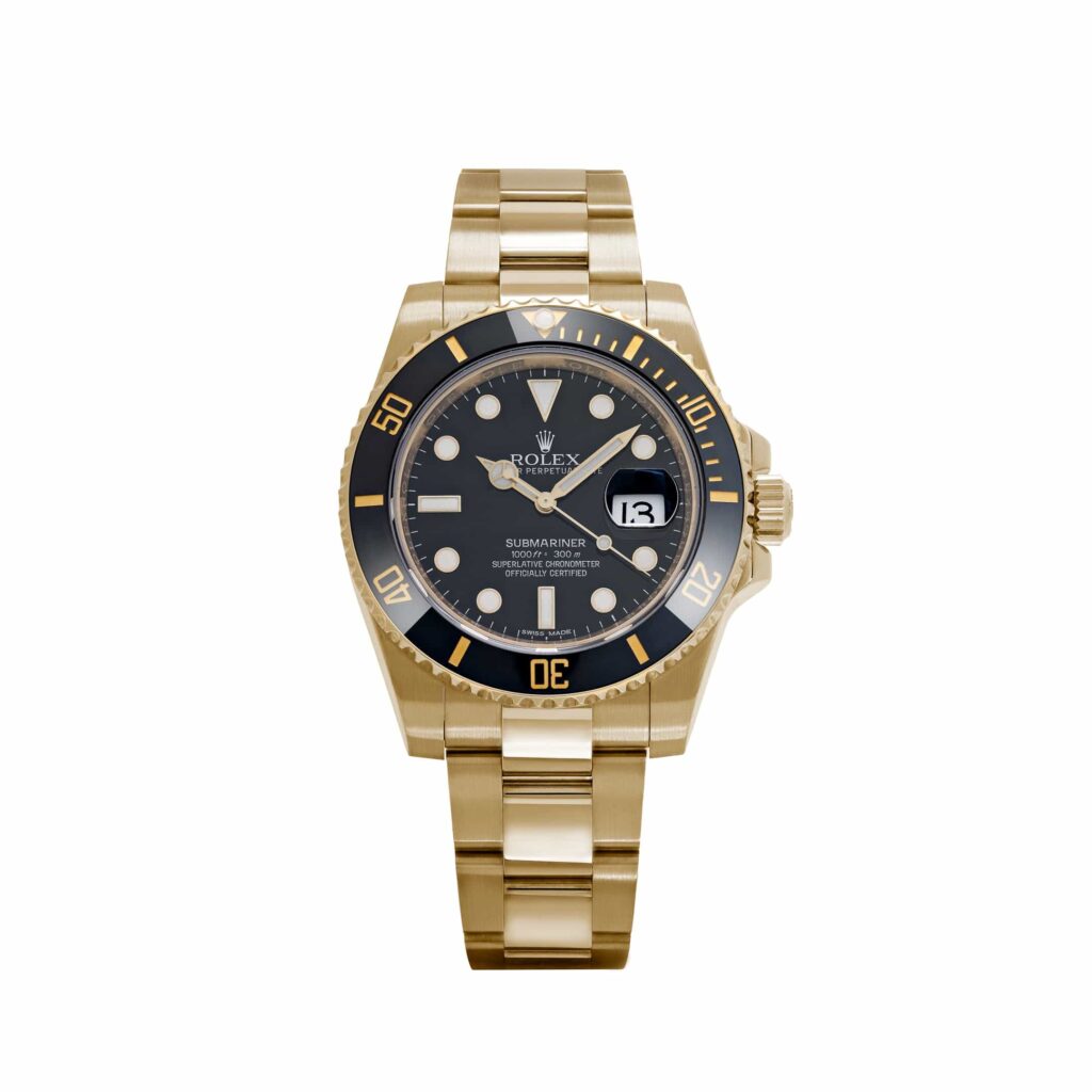 Rolex Submariner Date 116618LN Yellow Gold Black Dial
