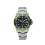Rolex Submariner Date 16610LV 'Kermit' Bezel Flat 4 Stainless Steel Black Dial Oyster