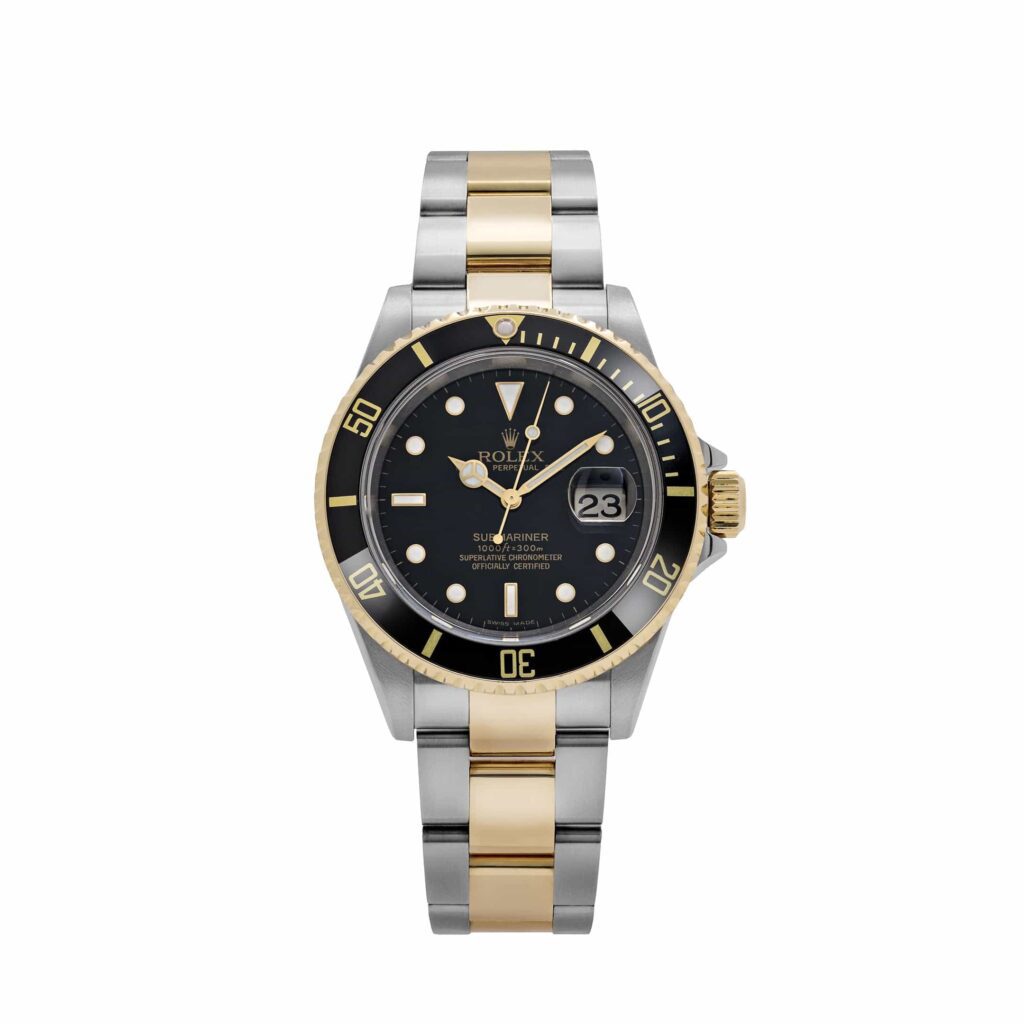 Rolex Submariner Date 16613N Stainless Steel Yellow Gold Black Dial