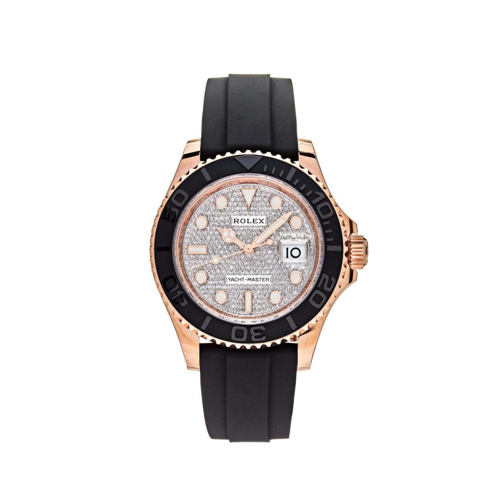 Rolex Yacht-Master 40 116655 Rose Gold Pave Diamond Dial